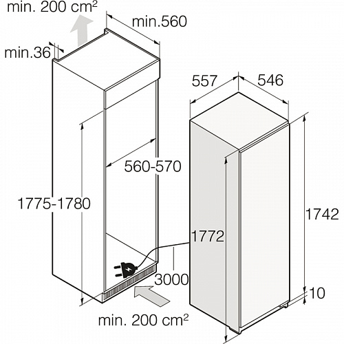 Встраиваемый холодильник ASKO RBR276DND1