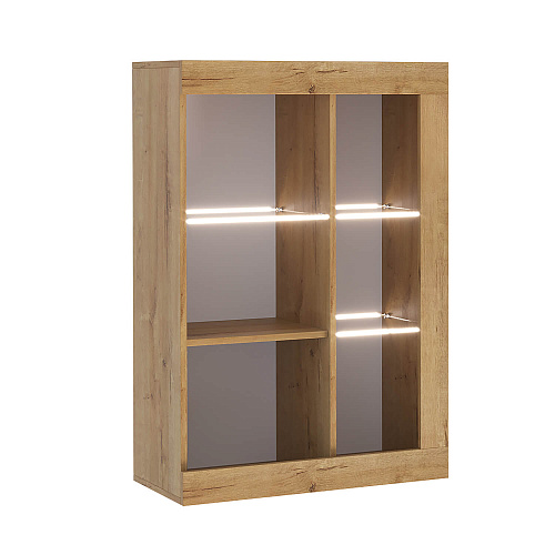 Гостиная ПРАГА №2 Дуб вотан/Черный глянец