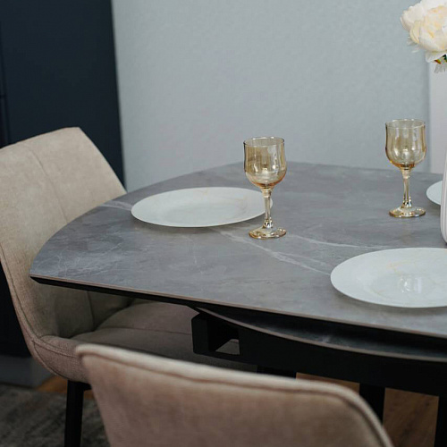 Стол обеденный керамический Раунд Серый