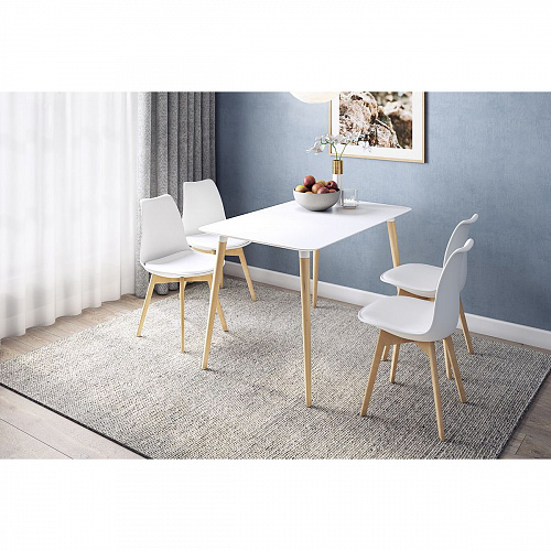 Стол обеденный Сканди 1 белый/светлый лак
