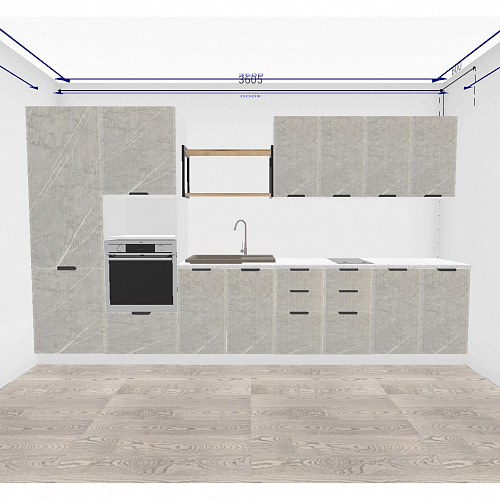 Кухонный гарнитур Монца 3600 Гранит маус