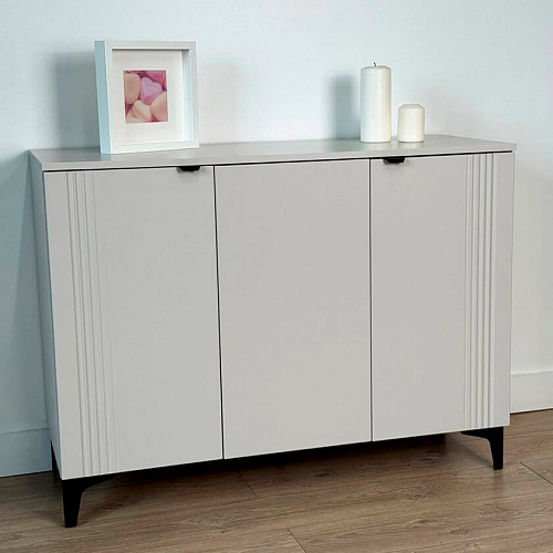 Комод Рич 3 кашемир/фрапучино матовый/черный