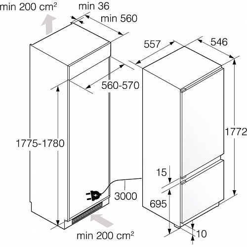 Встраиваемый холодильник ASKO RBC276DNC1