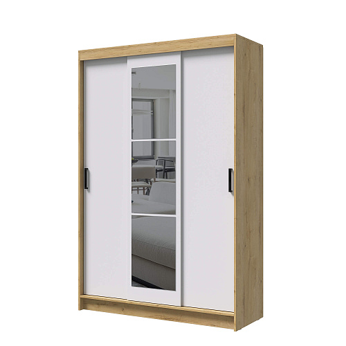 Шкаф-купе БРУНО 6 Дуб Вотан/Белый гладкий
