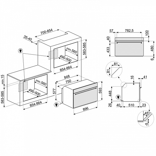 Встраиваемый духовой шкаф SMEG SFP9302TX