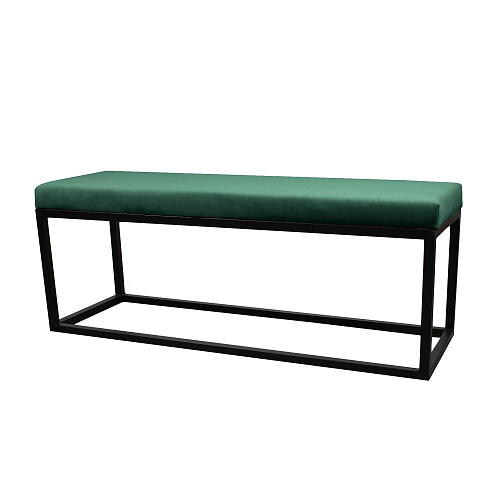 Банкетка Тайм черный муар/Катания Изумруд