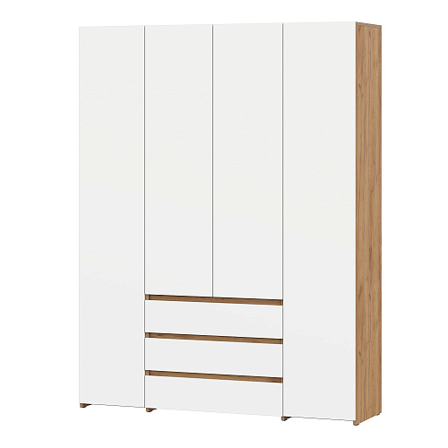 Шкаф 4-х створчатый Некст 1 Дуб Золотой/Белый