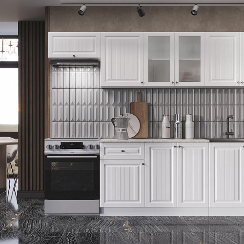 Кухня Хозяюшка 2,6 Акация Белая