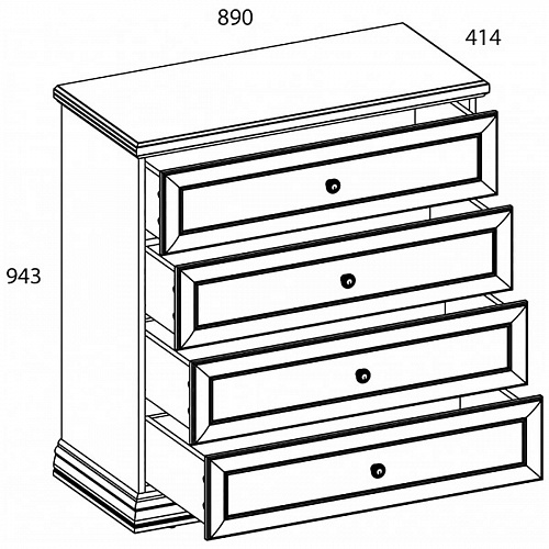 Комод SEVILLA 4S Белый