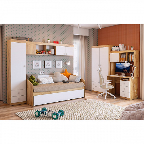 Набор детской мебели Форсаж К2 дуб крафт золотой/белый