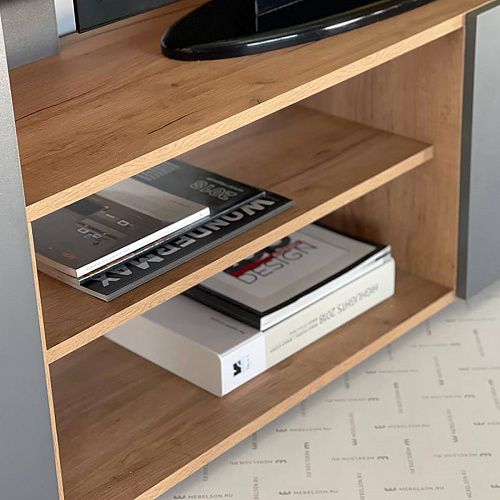 Стенка Бери дуб крафт золотой/белое дерево