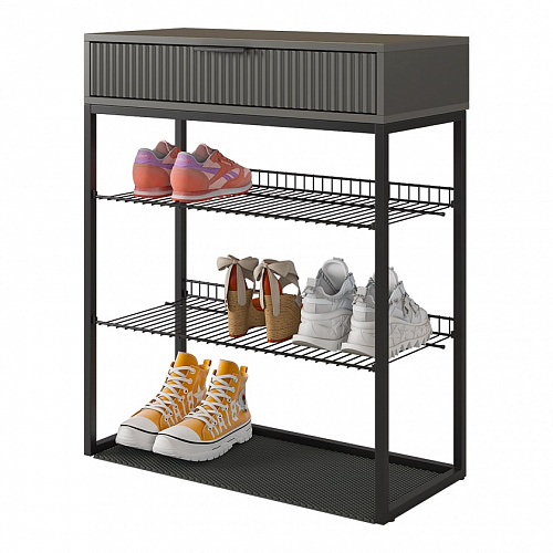 Обувница Вельвет графит/черный муар