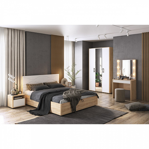 Шкаф 3-створчатый Зара дуб сонома/белый