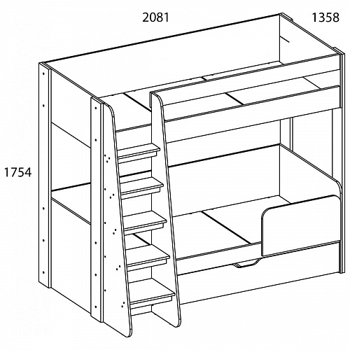 Кровать двухъярусная DIESEL дуб мадура/веллингтон