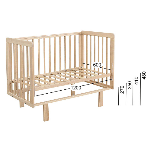 Кровать детская Соня КМ.014.01-032 Бесцветный (Лак)