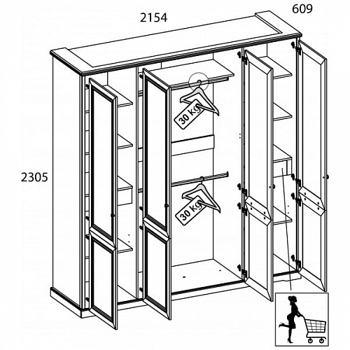 Шкаф 4DG TOSCANA NEW Персидский жемчуг/Каньон