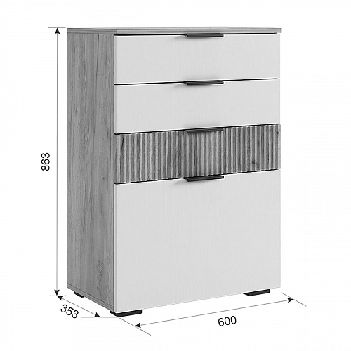 Прихожая Бери К7 дуб крафт золотой/белое дерево