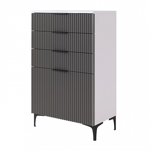 Комод Зефир белое дерево/серый (эмаль)