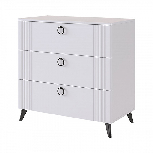 Комод Ева белое дерево/белый матовый