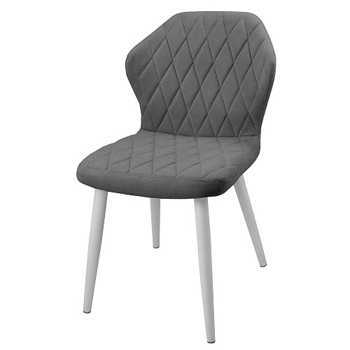 Стул Бергамо белый муар/Канди Грей