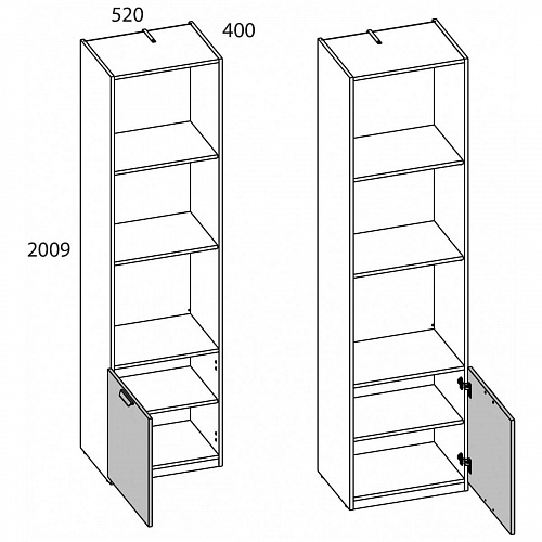 Шкаф открытый MODERN 1D/52 Персидский жемчуг