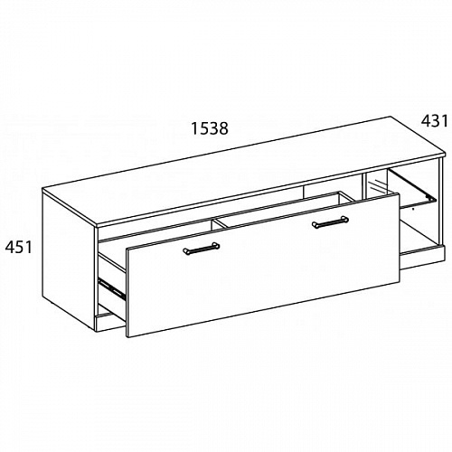Тумба RTV JAGGER 1S2N Дуб монастырский/Черный
