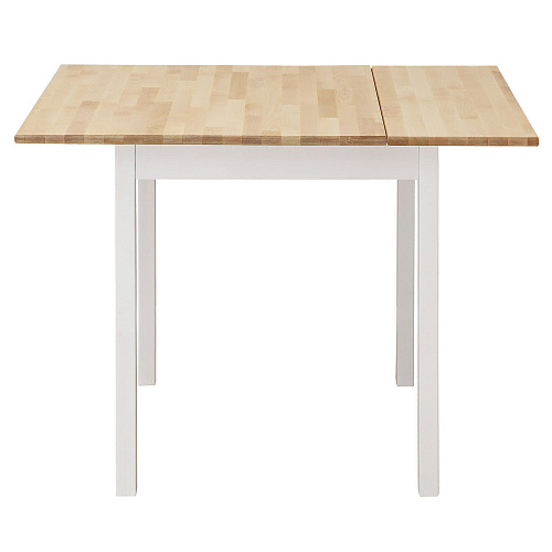 Стол раскладной малый ИДЕЯ массив Бесцветный (Лак)/СНЕГ