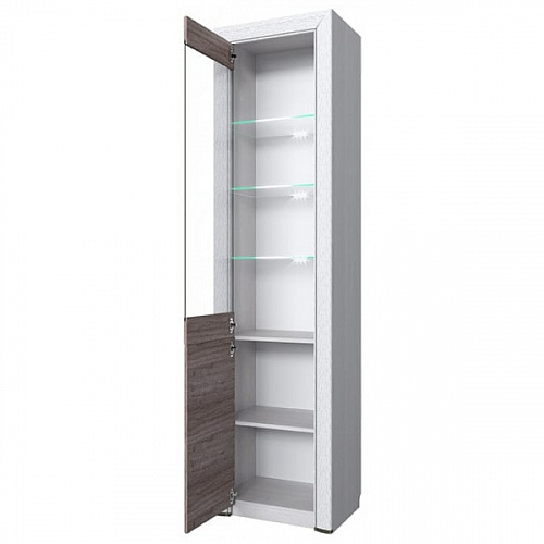 Шкаф-витрина 1V1D OLIVIA Вудлайн крем/дуб анкона