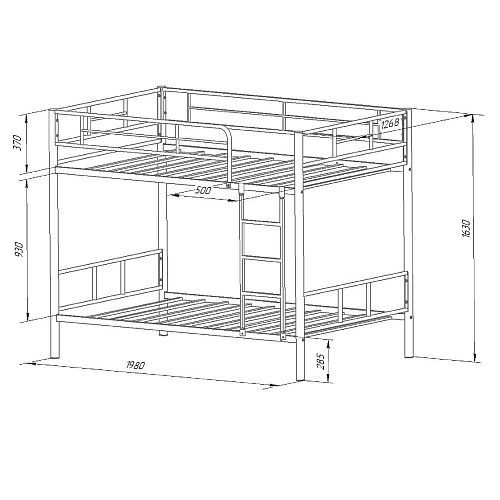 Двухъярусная кровать металлокаркас Севилья 120