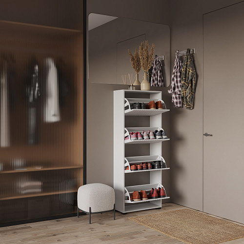 Тумба для обуви НК MOON 4 ящика Белый