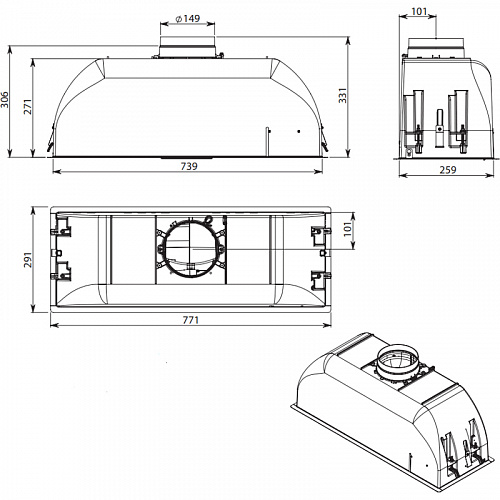 Встраиваемая вытяжка FALMEC CGIW70.E26P2#EUN490F