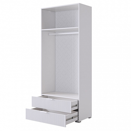 Шкаф двухдверный Зефир 108.01 белое дерево/белый (эмаль)