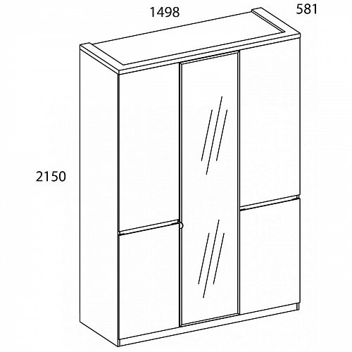 Шкаф TAURUS 3DG HZ Белый/Дуб вотан