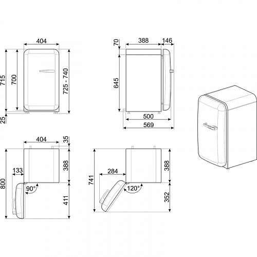 Холодильник SMEG FAB5LCR6