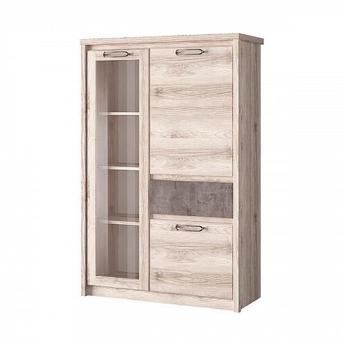 Шкаф с витриной 1V2D1S-1 JAZZ Каштан найроби/Оникс