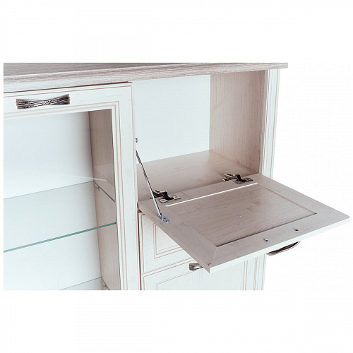 Шкаф с витриной 1V2D1S MONAKO Сосна винтаж/дуб анкона