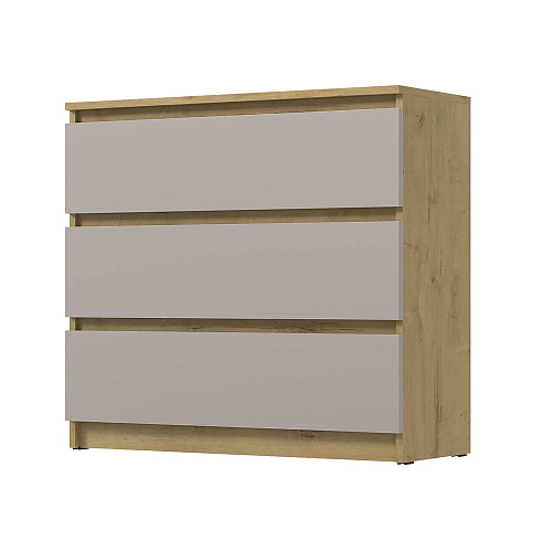 Комод ВЕГА 3Я Дуб Вотан/Сатин