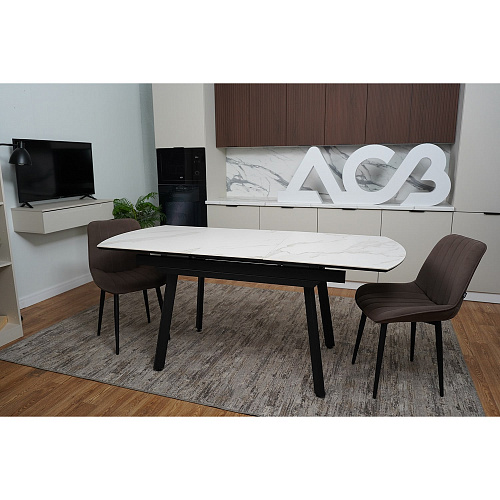 Стол обеденный керамический Барон Белый