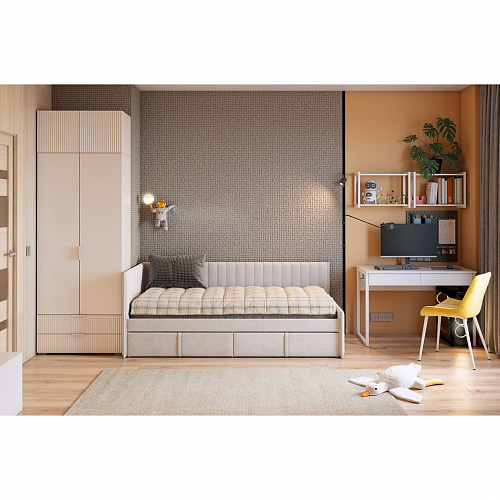 Набор детской мебели Зефир К8 белое дерево/белый (эмаль)/галька (велюр)