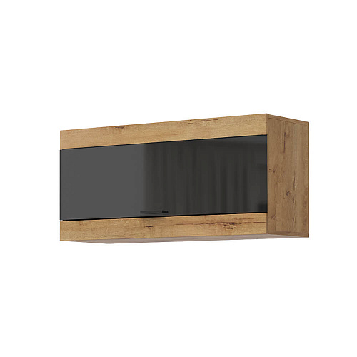 Гостиная ПРАГА №1 Дуб вотан/Черный глянец