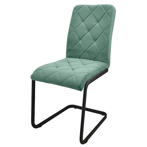 Стул Неаполь черный муар/Катания Аквамарин