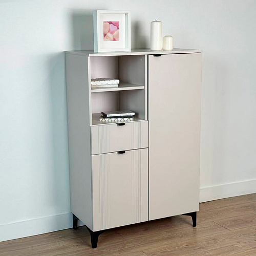 Комод Рич 2 кашемир/фрапучино матовый/черный