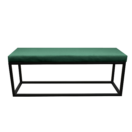 Банкетка Тайм черный муар/Катания Изумруд