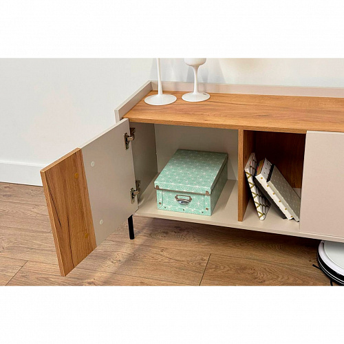 Тумба ТВ Доминика кашемир/дуб крафт золотой