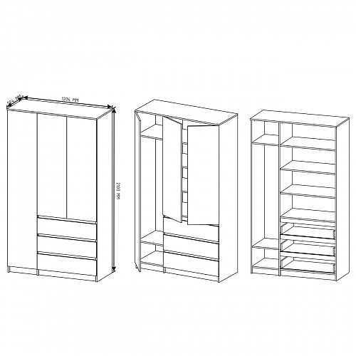 Шкаф Мори 1200.1 Белый