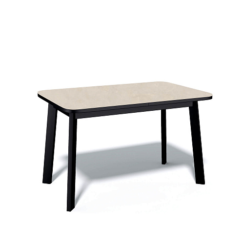 Стол обеденный Kenner AK1200 черный/керамика OKARA LIGHT YELLOW