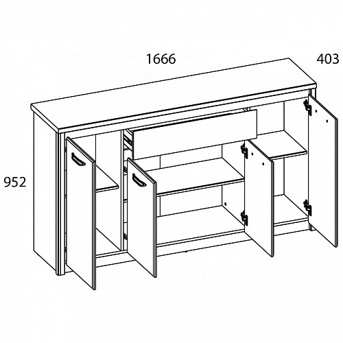 Комод 4D1S JAZZ Каштан найроби/Оникс