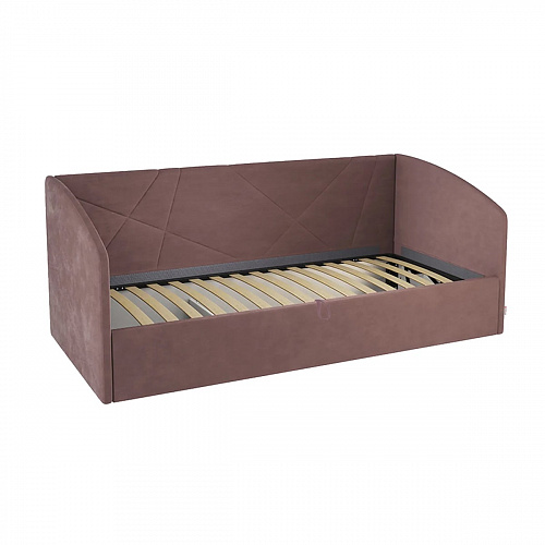 Кровать с подъемным механизмом Квест (Софа) 90х200 пудра (велюр)