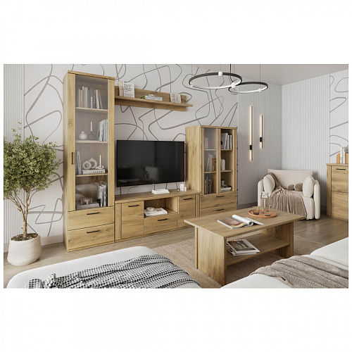 Шкаф с витриной DOORSET 1V2S Дуб наварра