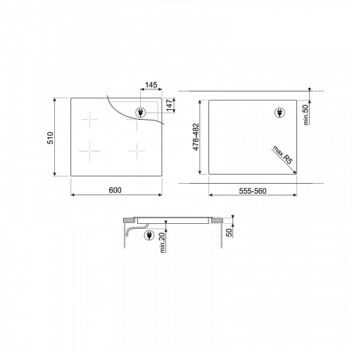 Варочная поверхность SMEG SIM3644N